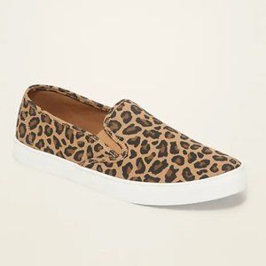Cheetah Print Canvas Slip-On Sneakers